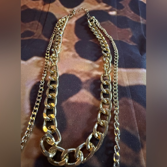Gold Snake Pendant Multi-Strand Fashion Necklace - Picture 3 of 4